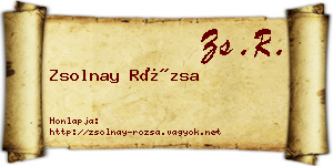 Zsolnay Rózsa névjegykártya